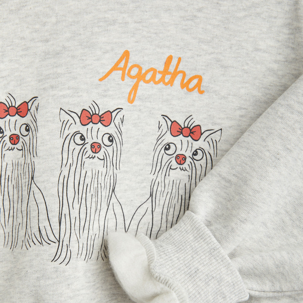 Agatha Dogs Sweatshirt Grey Melange