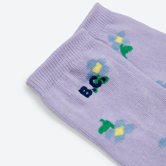 Baby Pansy Flower All Over Long Socks