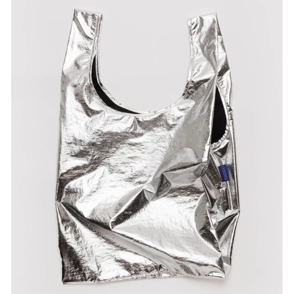 Metallic Silver Standard Baggu