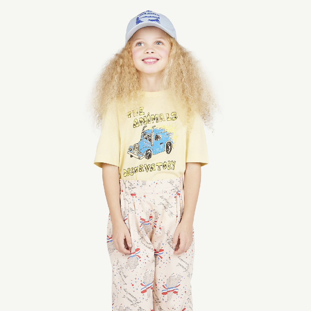 Oversized Rooster Kids T-Shirt Soft Yellow