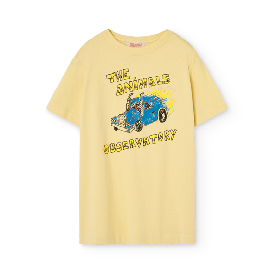 Oversized Rooster Kids T-Shirt Soft Yellow