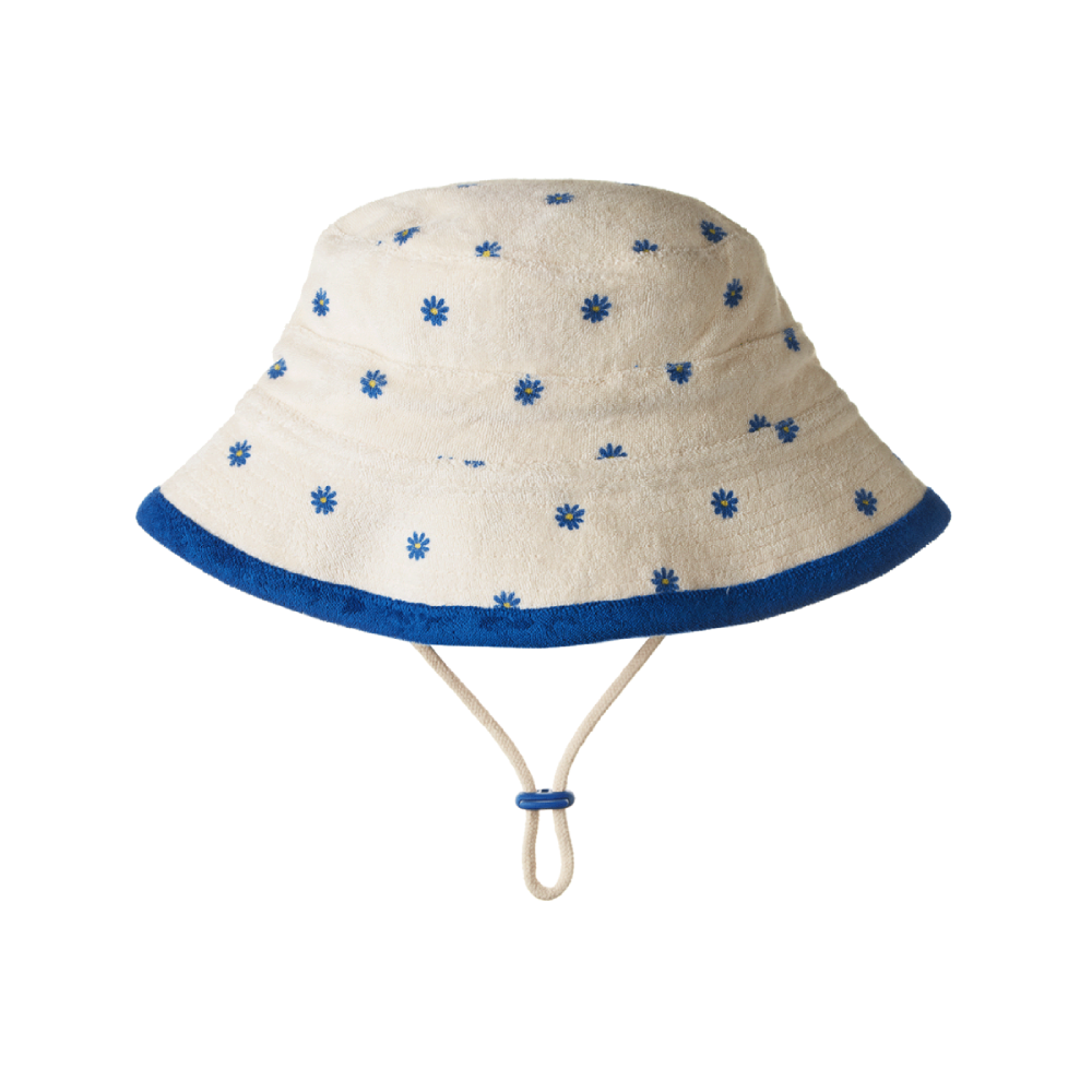 Bucket Sunhat Terry Daisy Daze Blue Print