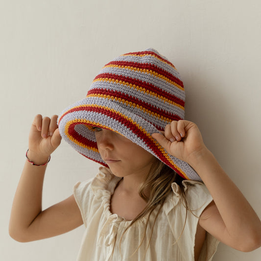 Crochet Hat Sunset Stripe