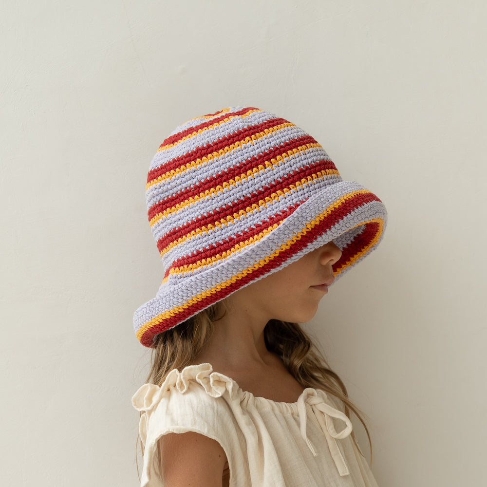 Crochet Hat Sunset Stripe