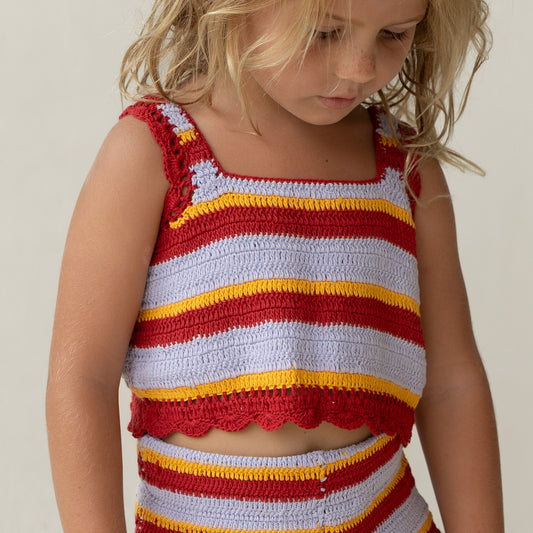 Crochet Top Sunset Stripe