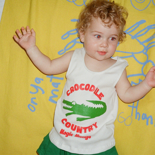 Crocodile Country Singlet White