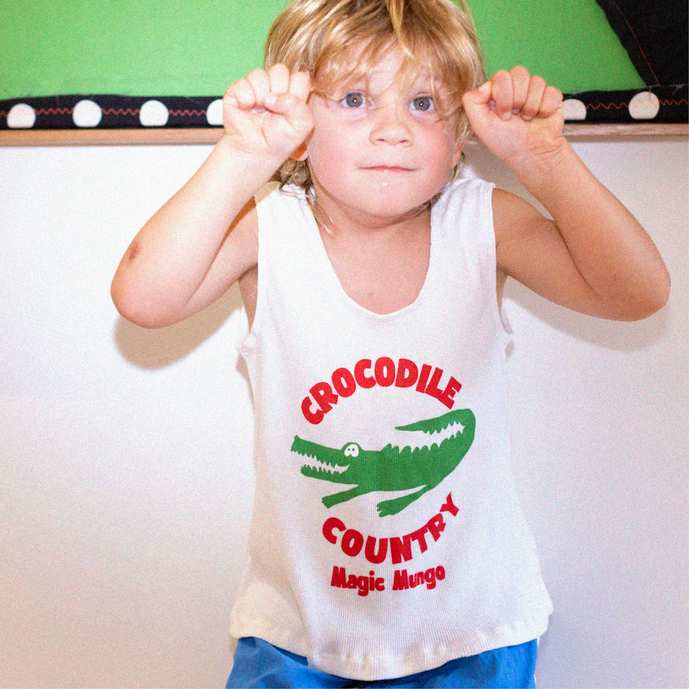 Crocodile Country Singlet White