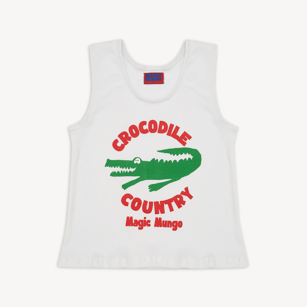 Crocodile Country Singlet White