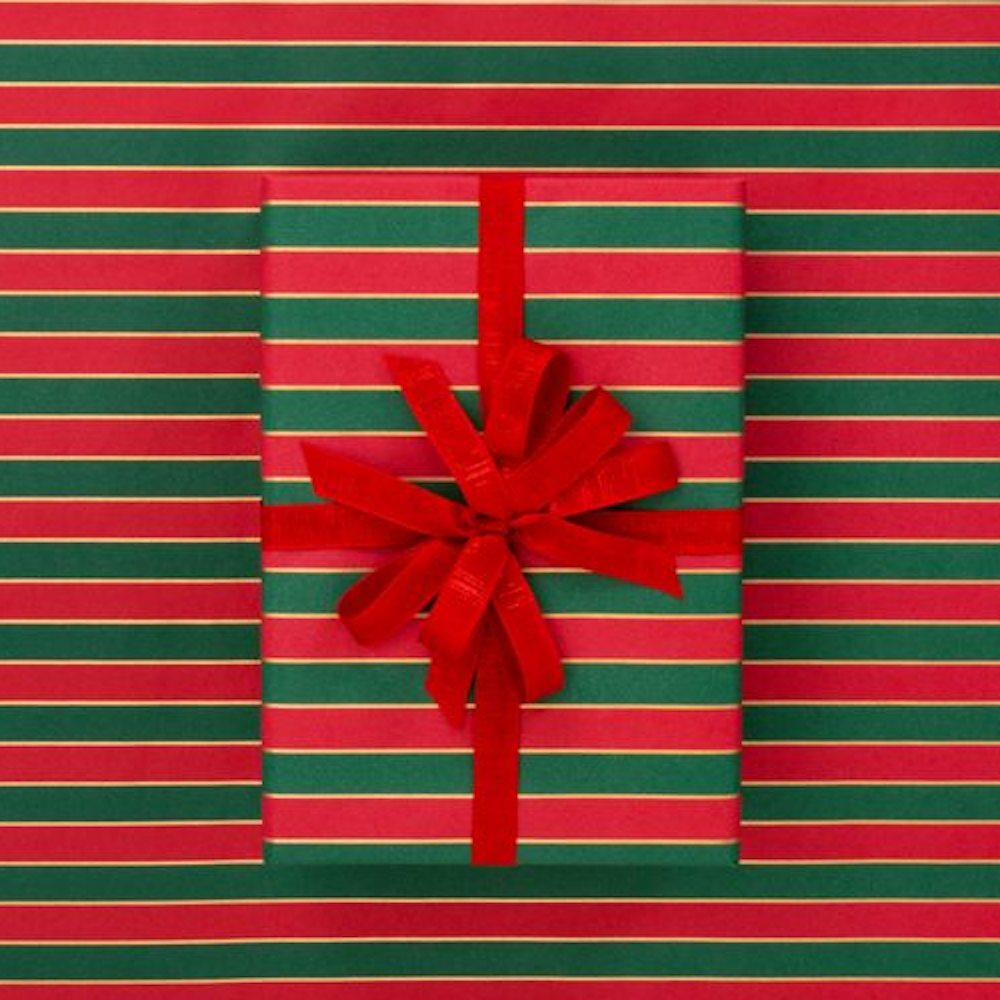 Wrapping Paper Nutcracker Stripe Dark Green/Red - Store Pick Up Only