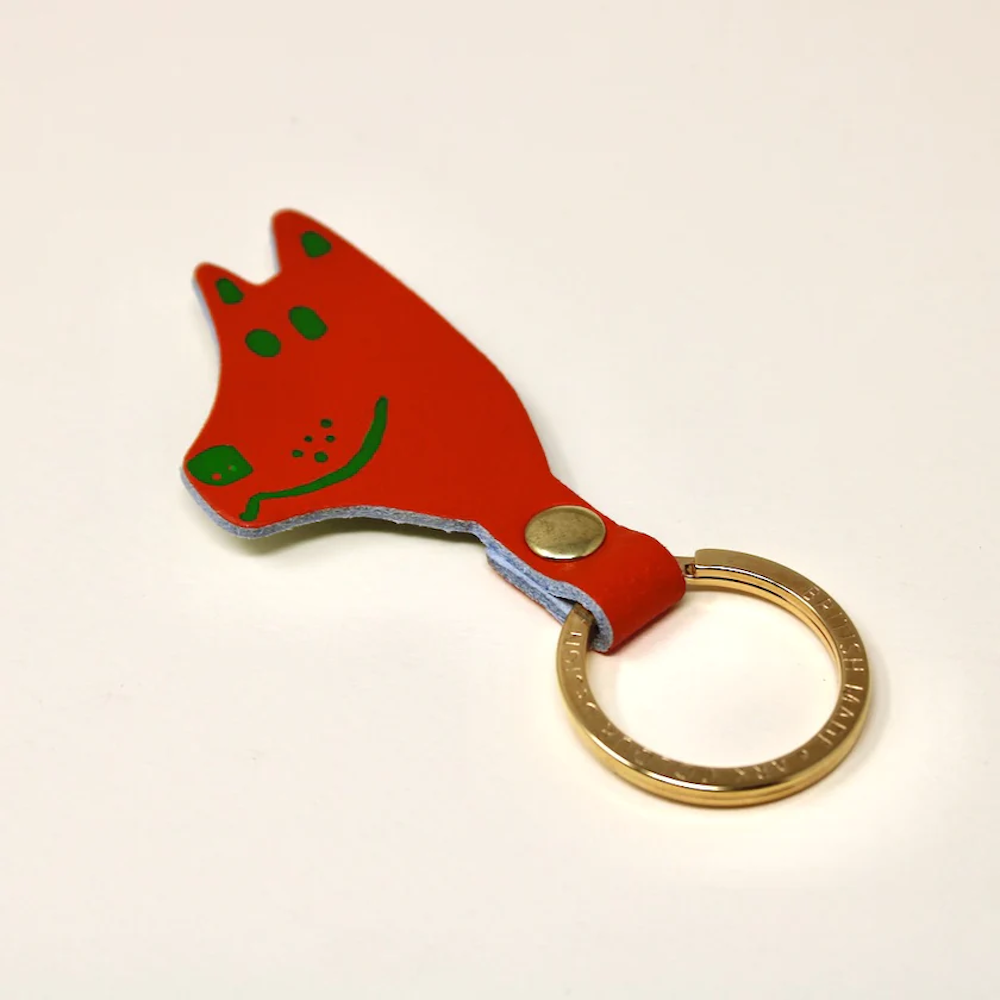 Dog Head Key Fob Orange