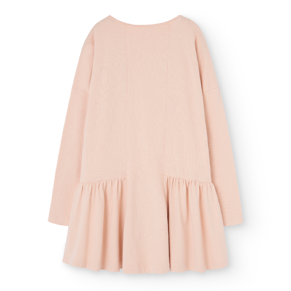 Long Sleeve Walrus Kids Dress Rose