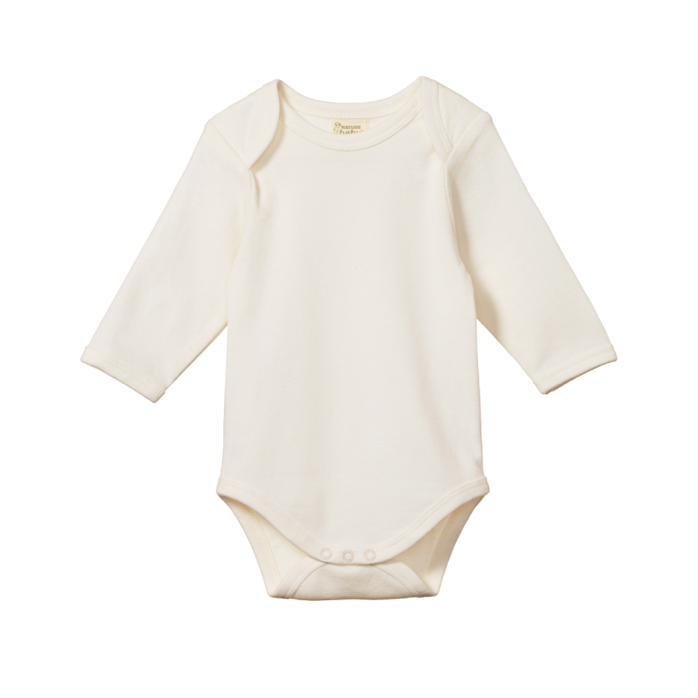 Cotton Long Sleeve Bodysuit Natural