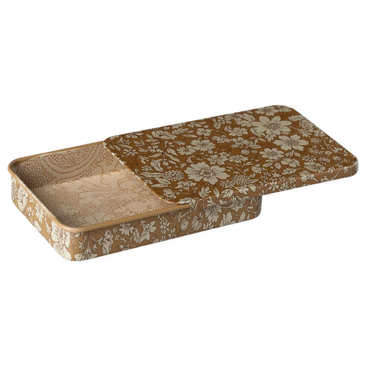 Metal Box Sliding Lid Blossom Ocher