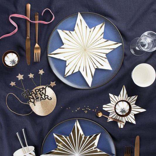 Gold Stripe Star Napkins