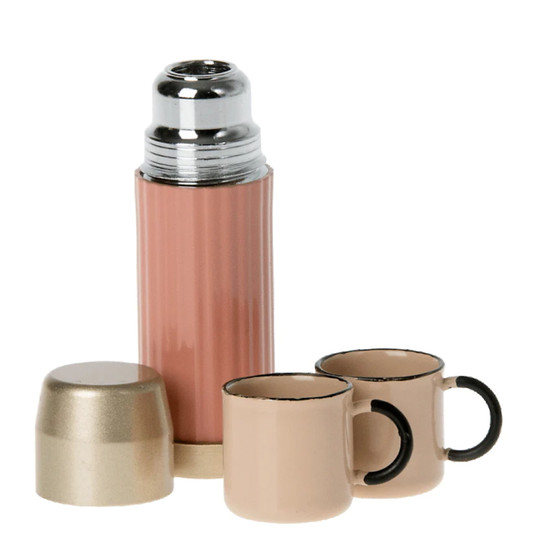 Miniature Thermos and Cups Coral