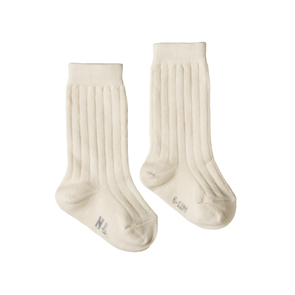 Cotton Rib Socks Natural