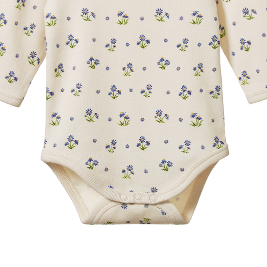 Cotton Long Sleeve Bodysuit Daisy Daze Print