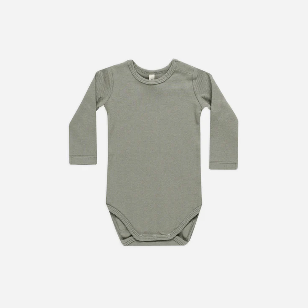 Ribbed Long Sleeve Bodysuit Basil