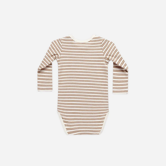 Ribbed Long Sleeve Bodysuit Golden Stripe