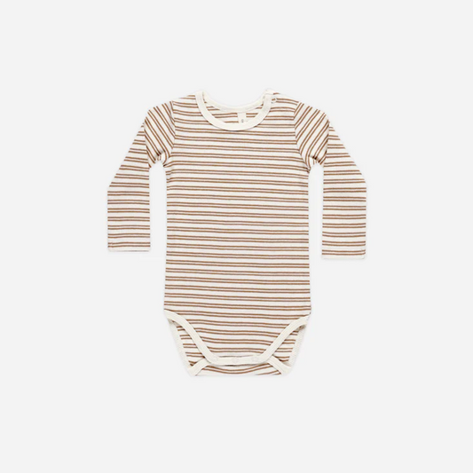 Ribbed Long Sleeve Bodysuit Golden Stripe