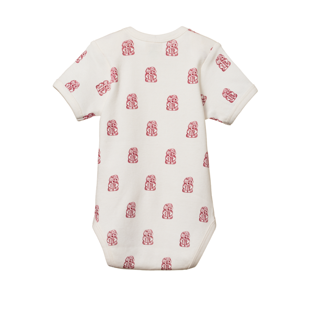 Short Sleeve Bodysuit Tiki Print