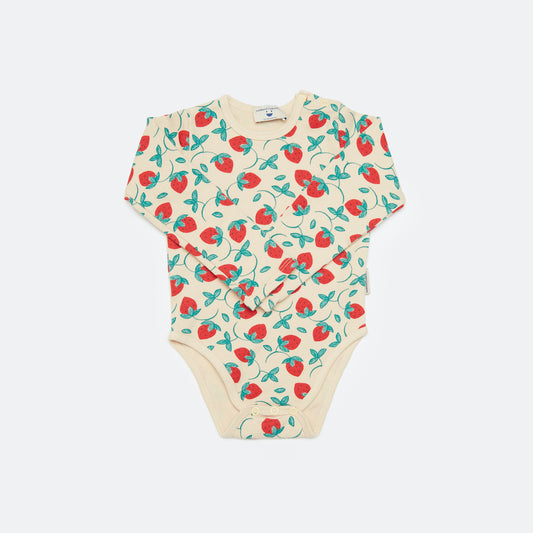 Strawberry All Over Long Sleeve Bodysuit