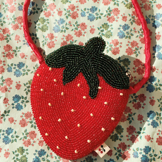 Strawberry Beaded Bag