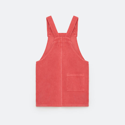 Corduroy Overall Strawberry Dress Red