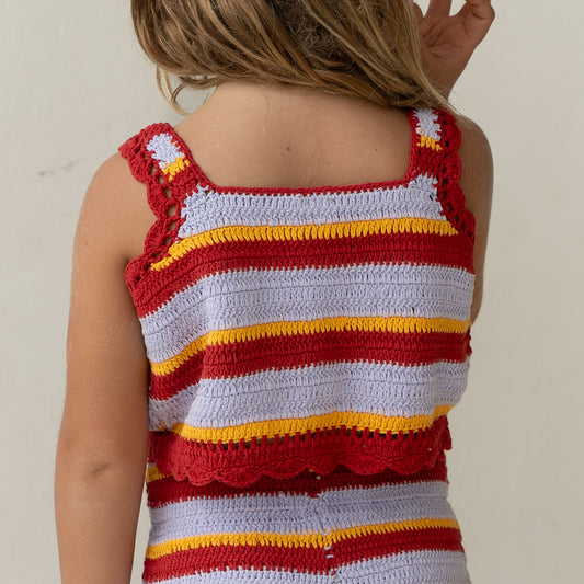 Crochet Top Sunset Stripe