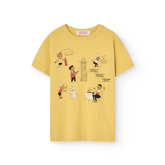 Rooster Kids T Shirt Yellow Comic Rooster