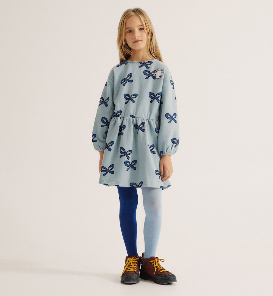 Blue Sleeves Long Sleeves Kids Dress – Bill's Store