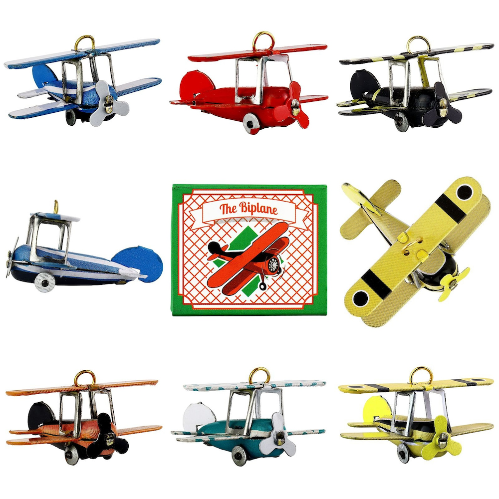 Mini Matchbox Tin Toy Biplane