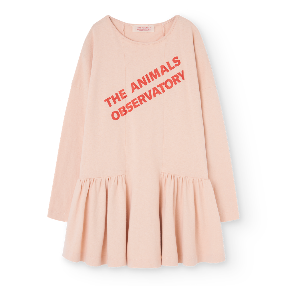 Long Sleeve Walrus Kids Dress Rose