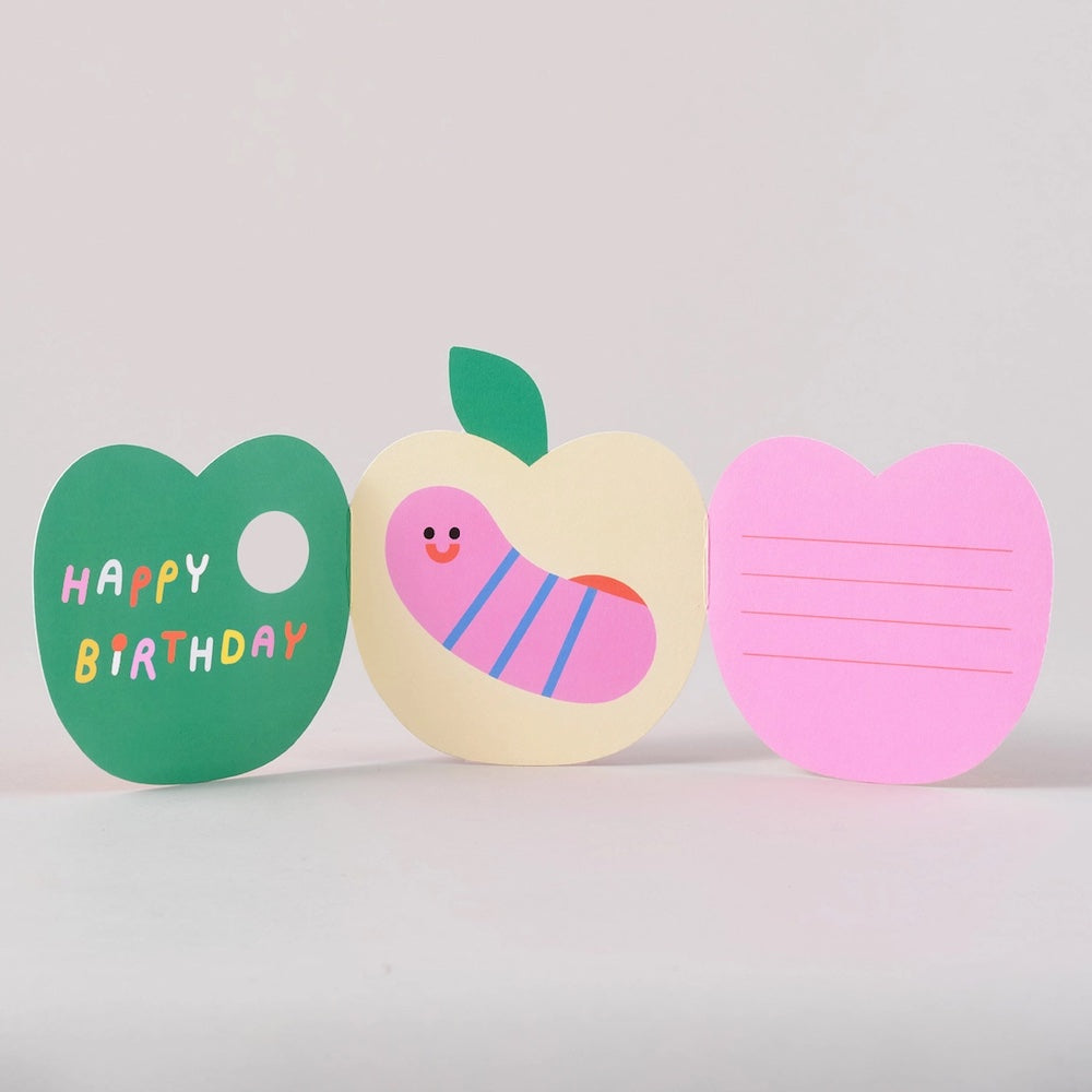 Apple Fold Out Birthday Greeting Card