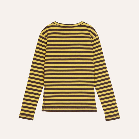 Yellow Stripes Long Sleeve Kids T-Shirt