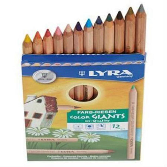 Colour Giants 12 Assorted Pencils With Gold And Silver